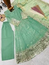 Oc 252 Fendy Sillk Sequence Embroidery Work Girls Kids Wear